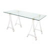 Period Mid-Century Modern, Lucite and Glass Desk, French