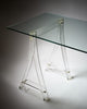 Period Mid-Century Modern, Lucite and Glass Desk, French