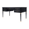 Classic, French Louis XVI Writing Desk, Ebonized Mahogany, Leather