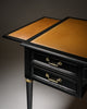 Classic, French Louis XVI Writing Desk, Ebonized Mahogany, Leather