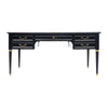 Classic, French Louis XVI Writing Desk, Ebonized Mahogany, Leather