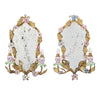 Pair of Mirror Sconces, Italian Antique, Floral and Tole