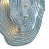 Layered Venetian Glass Sconces in Blue and Silver Leaf, Murano, Macchie