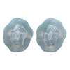 Layered Venetian Glass Sconces in Blue and Silver Leaf, Murano, Macchie