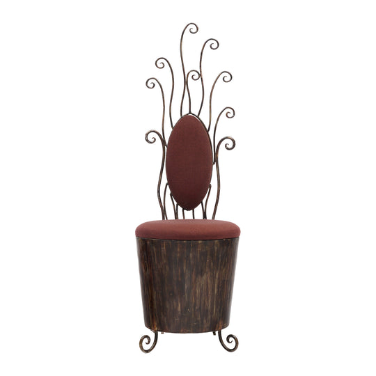 Whimsical, Vintage French Steel Vanity Chair, Circa 1950