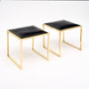 Modernist, French Vintage Stools, Brass and Leather