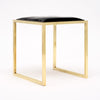 Modernist, French Vintage Stools, Brass and Leather