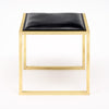 Modernist, French Vintage Stools, Brass and Leather