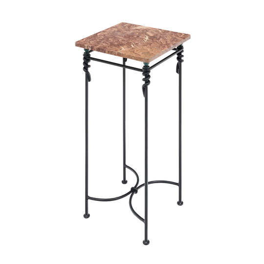 Vintage French Side Table, Iron and Marble