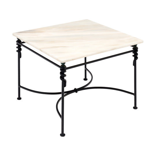 Vintage French Coffee Table, Iron and Marble