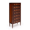 French Antique Semainier, Louis XVI Style, Mahogany Chest of Drawers