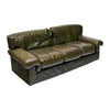 Italian Sofa, Patinated Full Grain Buffalo Leather, Circa 1970s