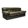 Italian Sofa, Patinated Full Grain Buffalo Leather, Circa 1970s
