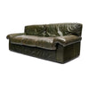 Italian Sofa, Patinated Full Grain Buffalo Leather, Circa 1970s