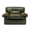 Pair of Italian Armchairs, Patinated Full Grain Buffalo Leather, Circa 1970s