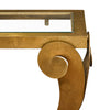 Modernist, Italian Brass Vintage Console and Mirror, Gold Leafed