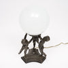 Art Deco Period, French Table Lamp, Pewter Cupids