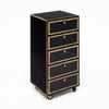 Vintage French Pair of Leather Covered Filing Cabinets, Casters