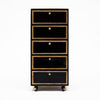 Vintage French Pair of Leather Covered Filing Cabinets, Casters