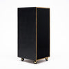 Vintage French Pair of Leather Covered Filing Cabinets, Casters