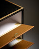 Vintage French Pair of Leather Covered Filing Cabinets, Casters