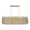 Venetian Glass Chandelier, Murano, Italy, Smoked Glass and Brass