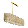 Venetian Glass Chandelier, Murano, Italy, Smoked Glass and Brass