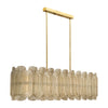 Venetian Glass Chandelier, Murano, Italy, Smoked Glass and Brass