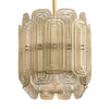 Venetian Glass Chandelier, Murano, Italy, Smoked Glass and Brass