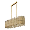 Venetian Glass Chandelier, Murano, Italy, Smoked Glass and Brass