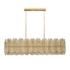 Venetian Glass Chandelier, Murano, Italy, Smoked Glass and Brass