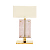 Single Venetian Glass, Pink and Gold Slab Lamp, Murano