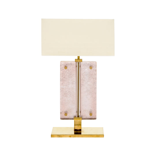 Single Venetian Glass, Pink and Gold Slab Lamp, Murano