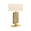 Single Venetian Glass, Pink and Gold Slab Lamp, Murano