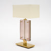 Single Venetian Glass, Pink and Gold Slab Lamp, Murano