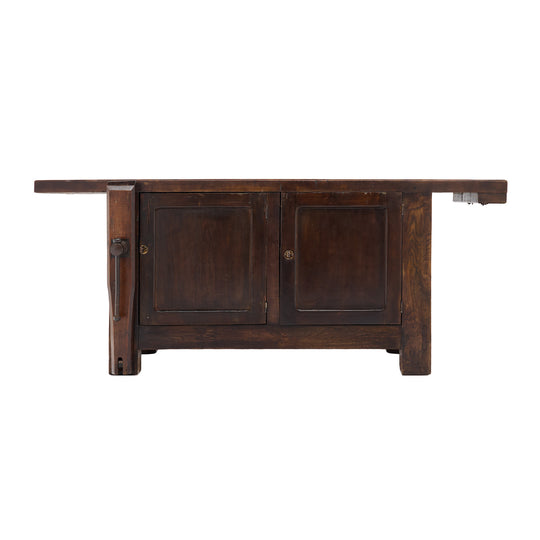 French Alps Chestnut Workbench, Circa 1850, Solid Wood