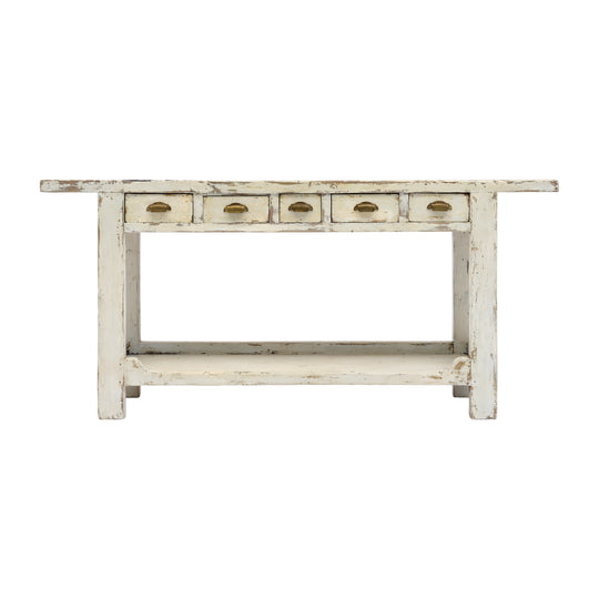 Painted French Chestnut Worktable, Console, Circa 1930