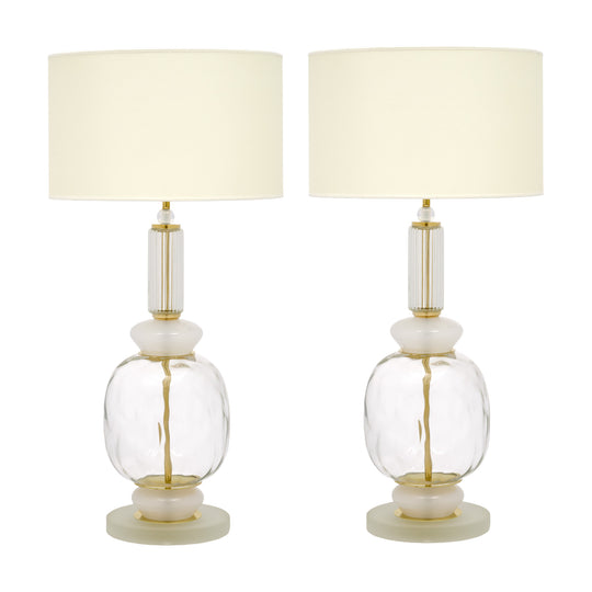 Venetian Glass Modernist Pair of Lamps, Murano, Italy