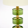 Modern Venetian Glass and Brass Lamps with Green Drum Glass, Murano, Italy