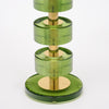 Modern Venetian Glass and Brass Lamps with Green Drum Glass, Murano, Italy