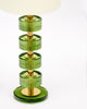 Modern Venetian Glass and Brass Lamps with Green Drum Glass, Murano, Italy