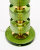 Modern Venetian Glass and Brass Lamps with Green Drum Glass, Murano, Italy