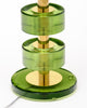 Modern Venetian Glass and Brass Lamps with Green Drum Glass, Murano, Italy