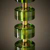 Modern Venetian Glass and Brass Lamps with Green Drum Glass, Murano, Italy
