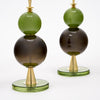 Venetian Blown Glass Lamps, Green, Murano, Italy, IN STOCK