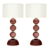 Burgundy, Venetian Glass, Spherical Table Lamps, Murano, Italy, IN STOCK