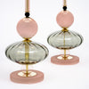 Elegant Pink Venetian Glass Modernist Lamps, Murano, Italy, IN STOCK