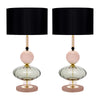 Elegant Pink Venetian Glass Modernist Lamps, Murano, Italy, IN STOCK