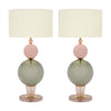 Modernist Pink and Gray Venetian Glass Lamps, Murano, Italy