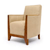 French, Art Deco Period Burled Ash Bergères, Burlap Upholstery